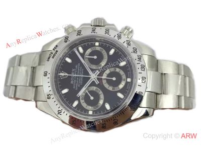 Replica Rolex Daytona Watch Stainless Steel Black Dial - Buy Swiss