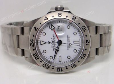 Replica Rolex 116570 Explorer II Stainless Steel White Watch - 'Polar Edition'