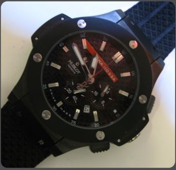 Solid Black Hublot Luna Rossa Replica Watch Huglot Chronograph Watch