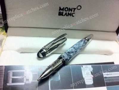 High Quality Copy Montblanc Rollerball pen Marble Barrel Silver Cap