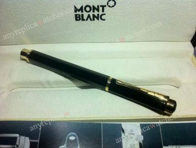 Mont Blanc Fineliner Pen Black Resin Gold Clip - Replica Montblanc