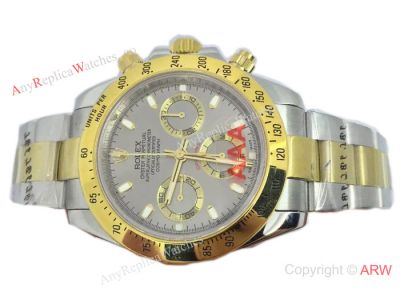 Fake Rolex Daytona Oyster Perpetual Watch 2-Tone Gray